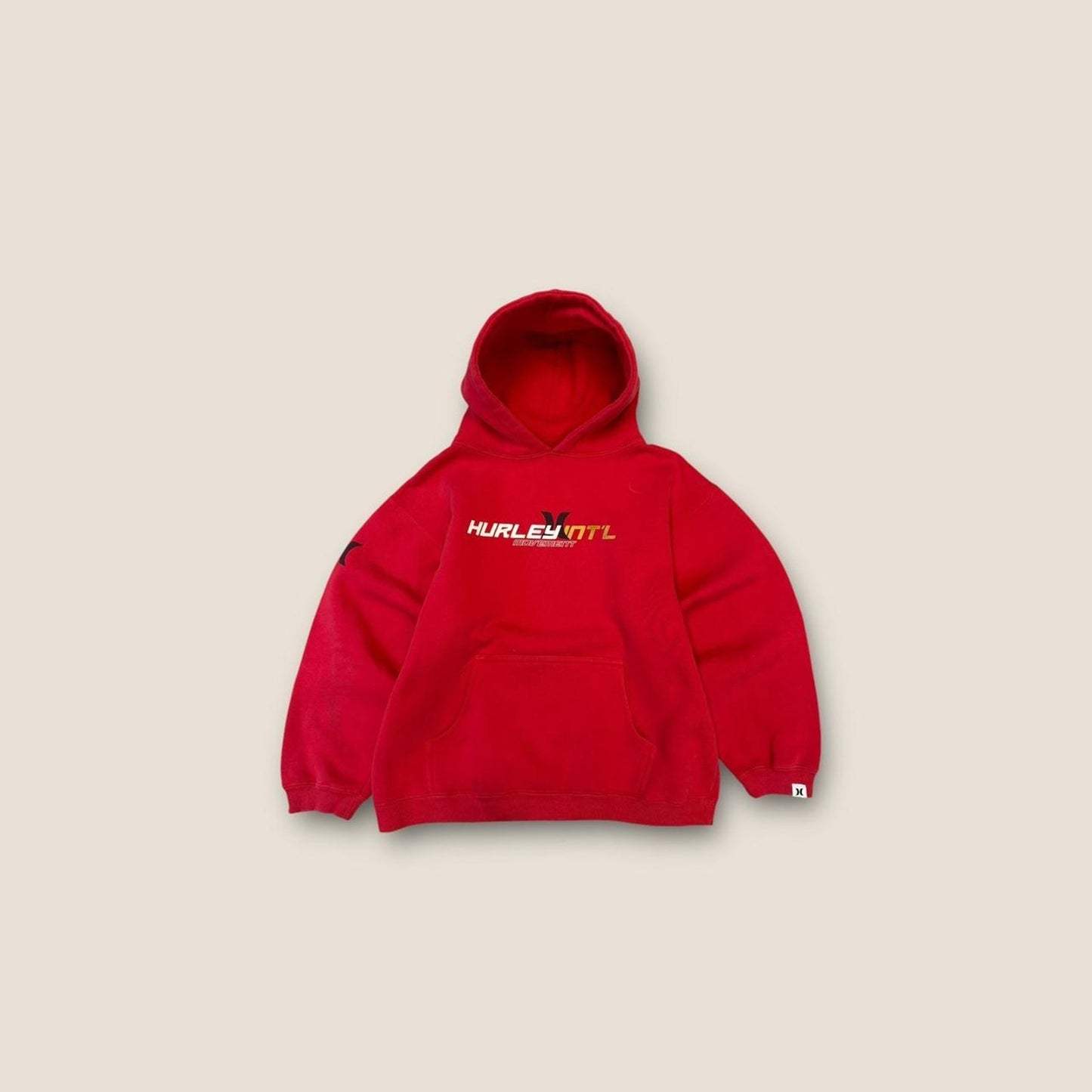 Hurley red hoodie with embroidered