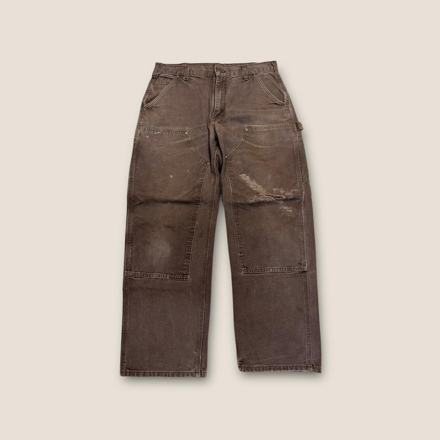 Brown carpenter pants workwear carhartt