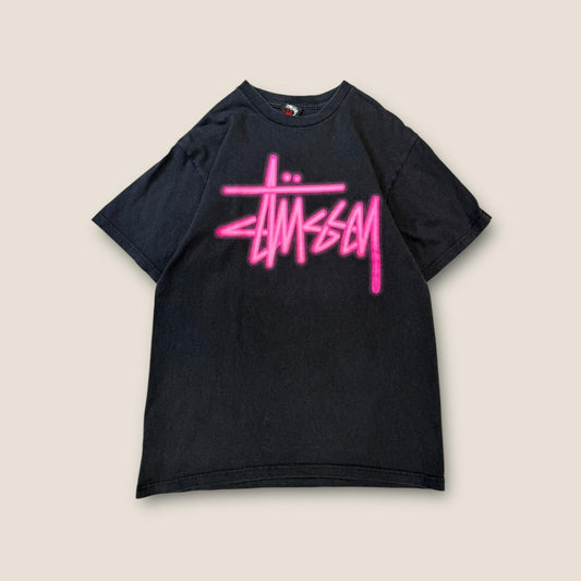 Stussy black and pink t shirt