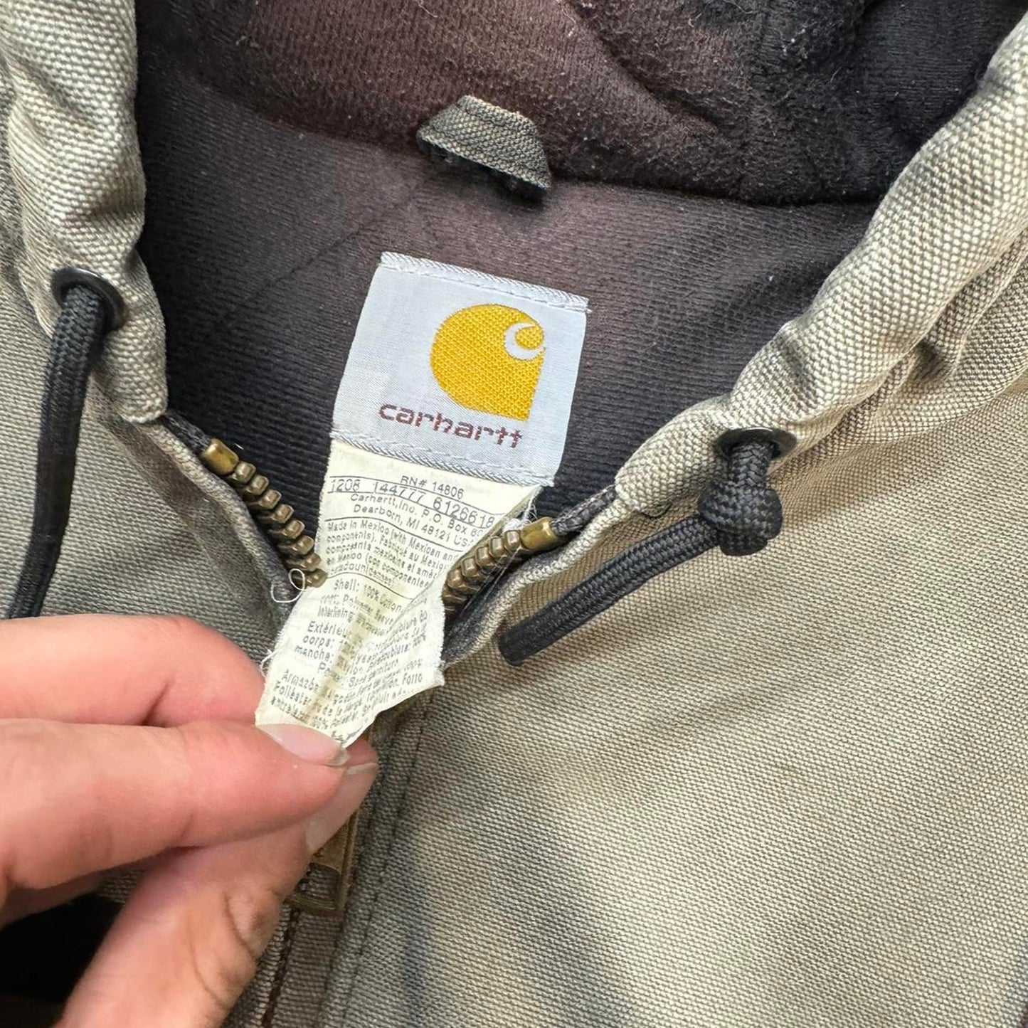 Grey and black carhartt jacket