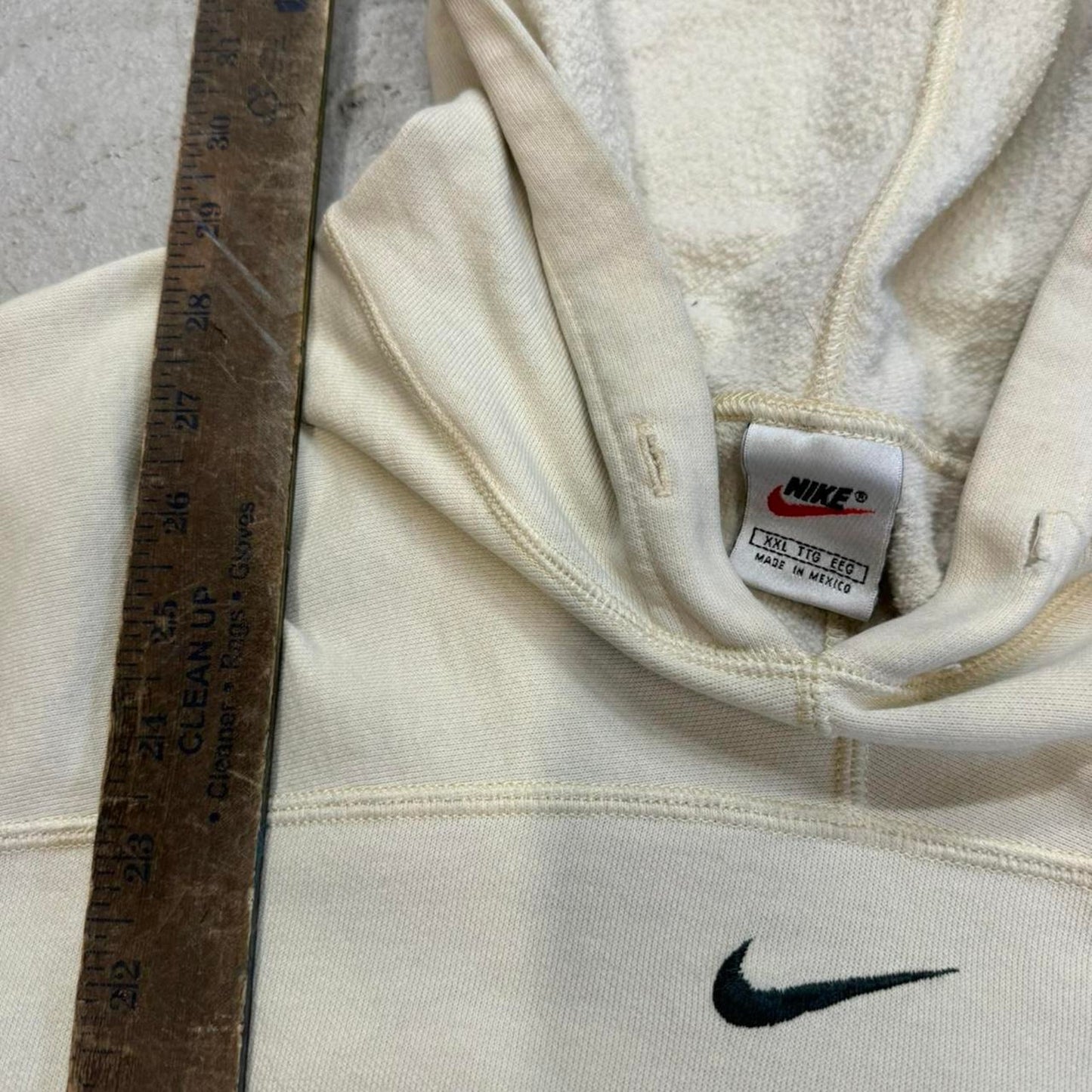 Nike cream and white hoodie