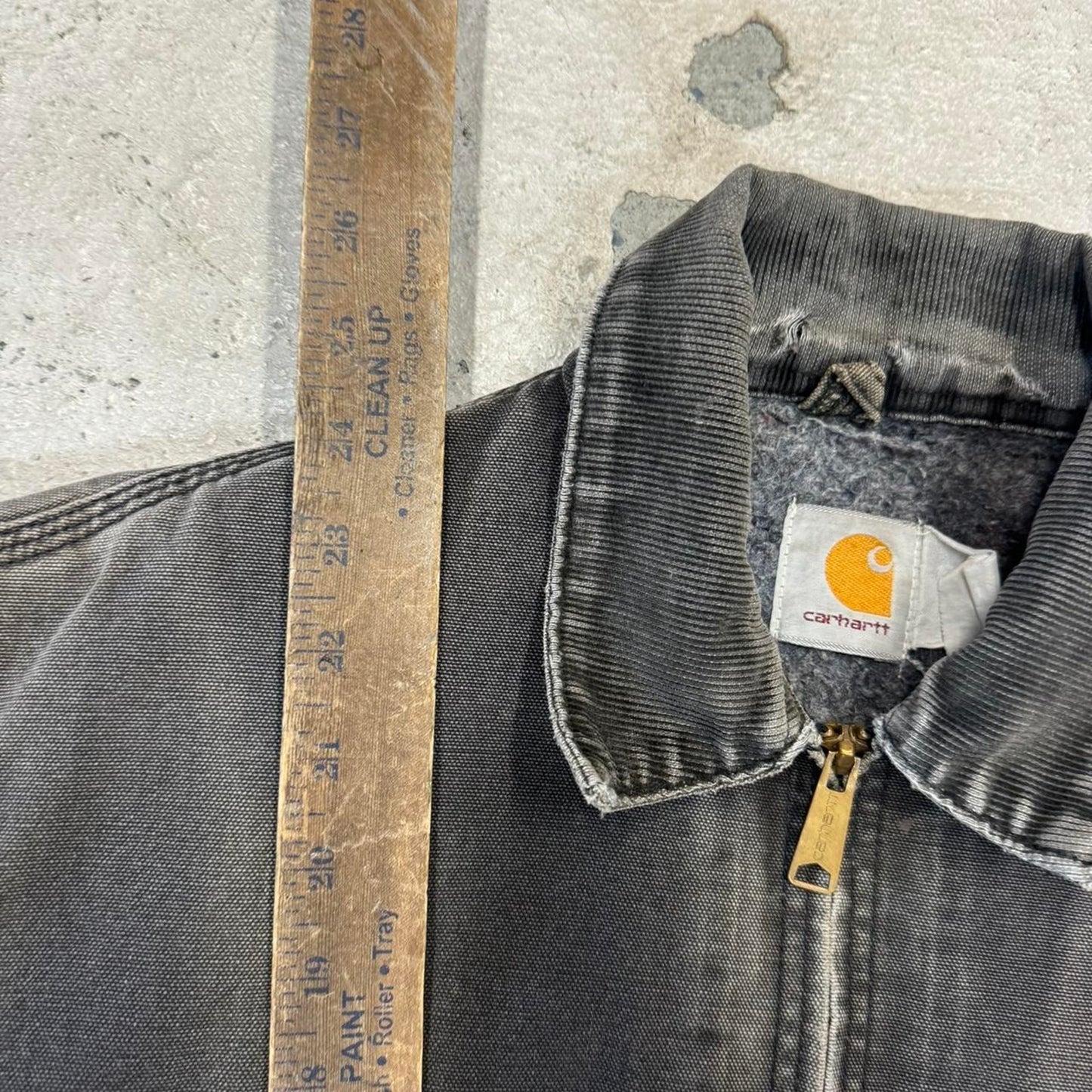 Carhartt black jacket with distressed