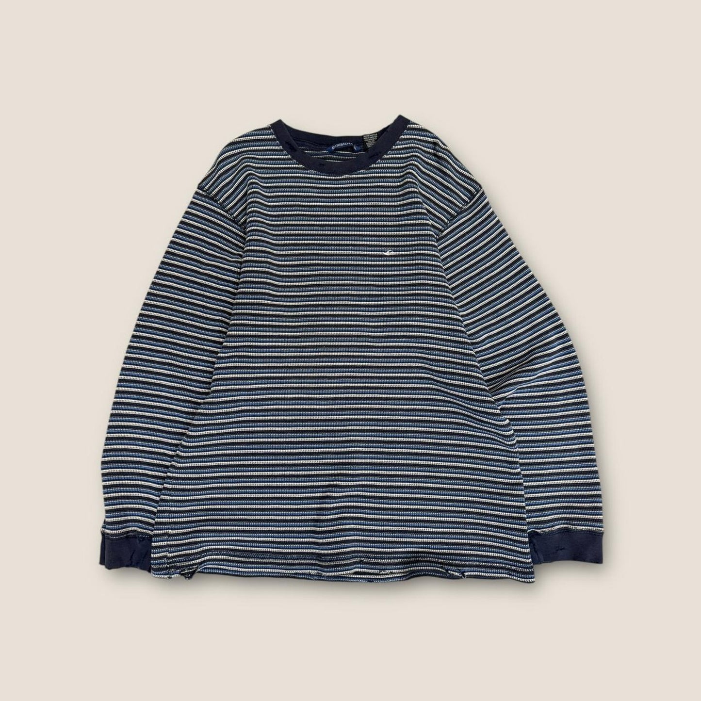 Navy and white striped