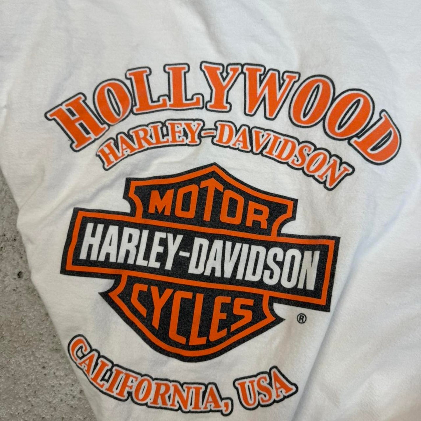 Harley Davidson white and orange