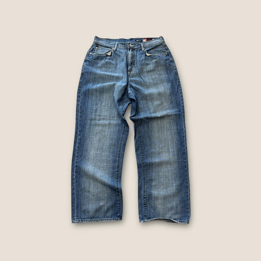 Blue straight leg jeans