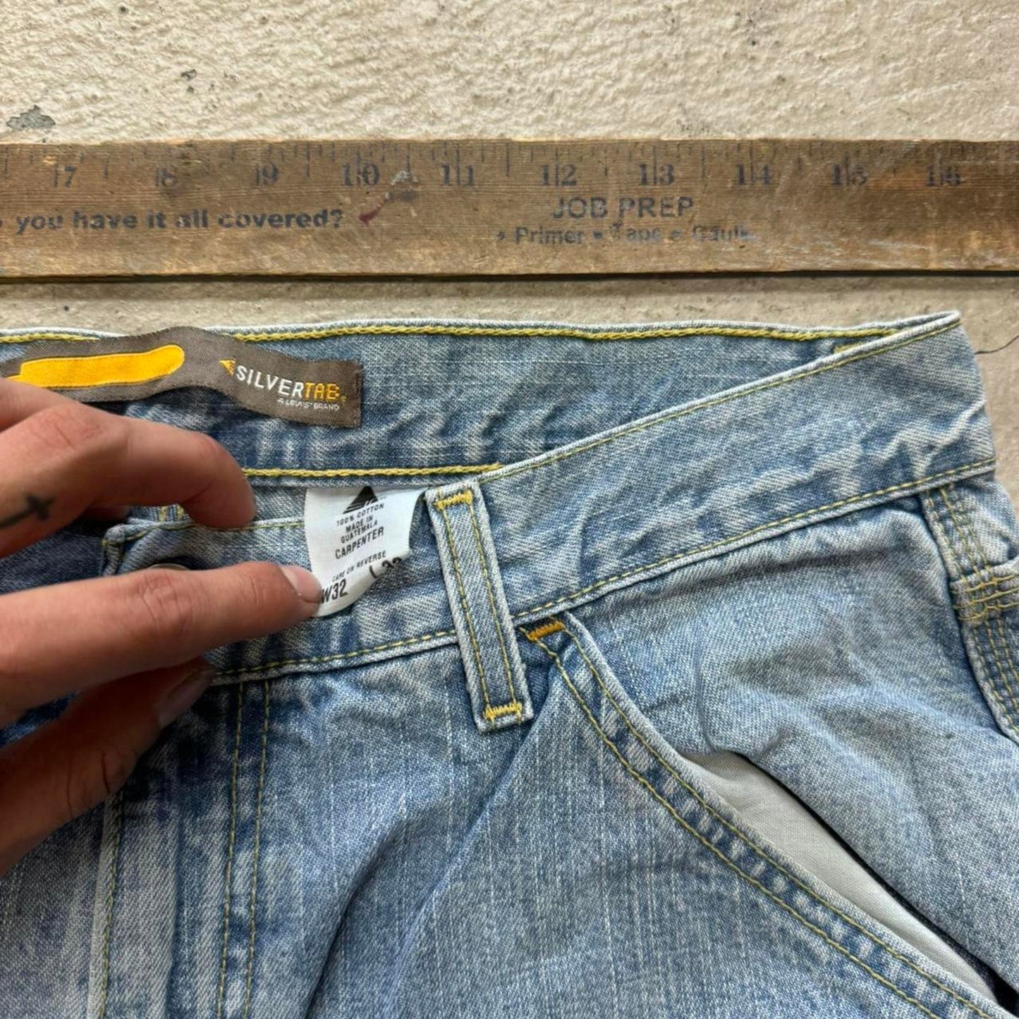 Blue carpenter work jeans workwear