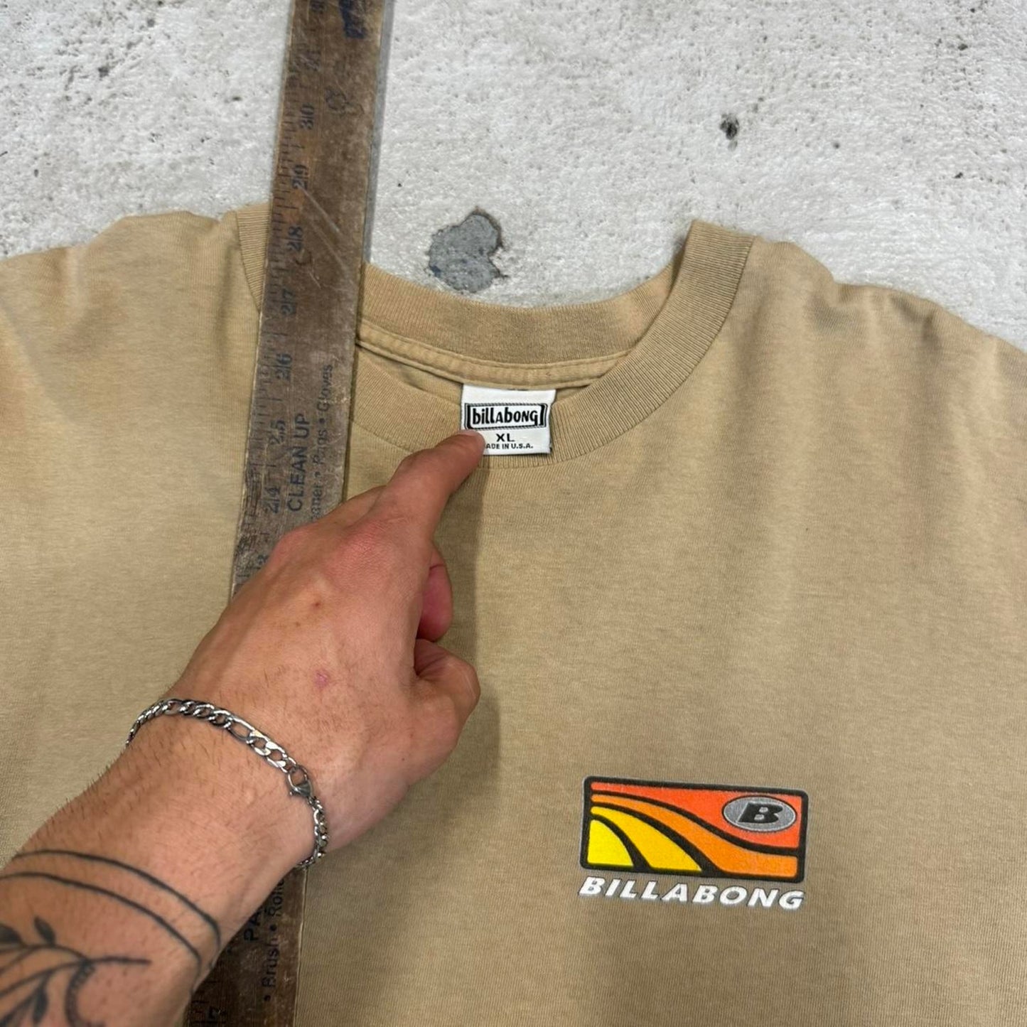 Billabong tan and orange t shirt