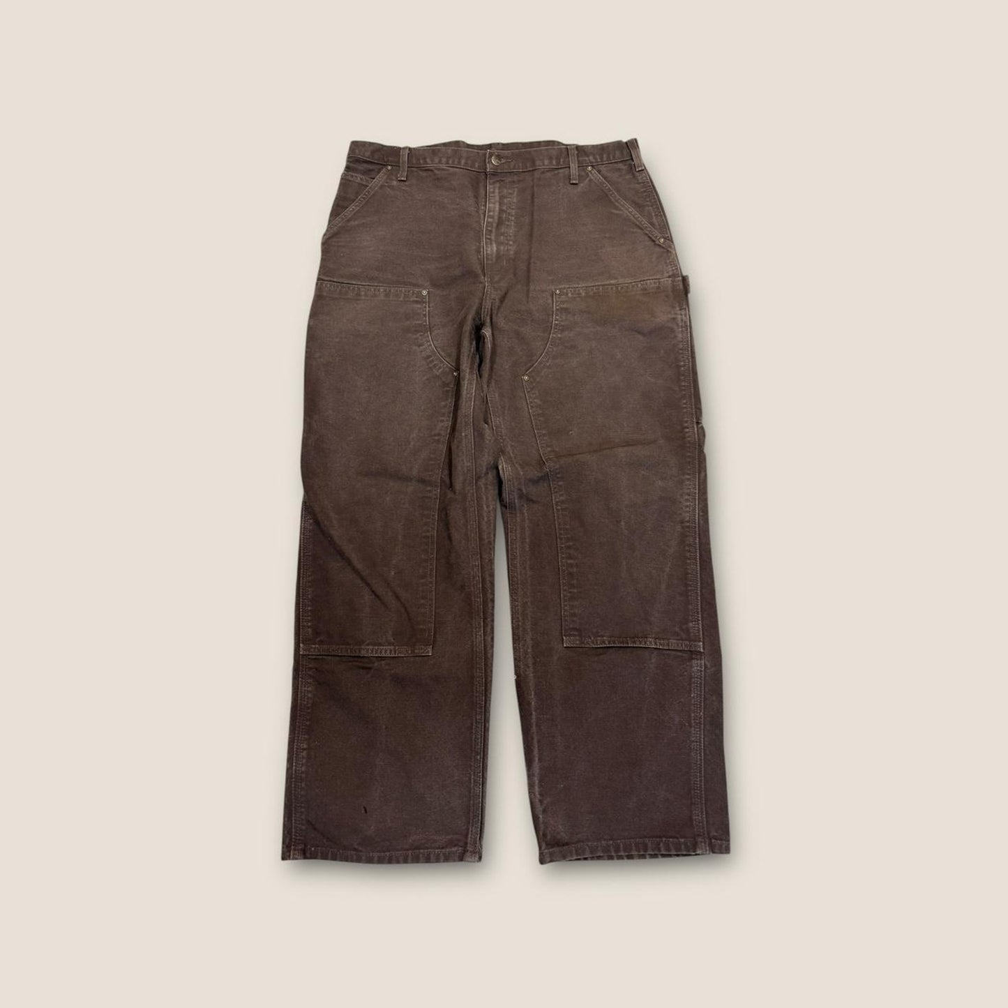 Brown double knee cargo pants