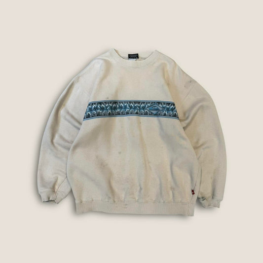 Cream and blue vintage crewneck