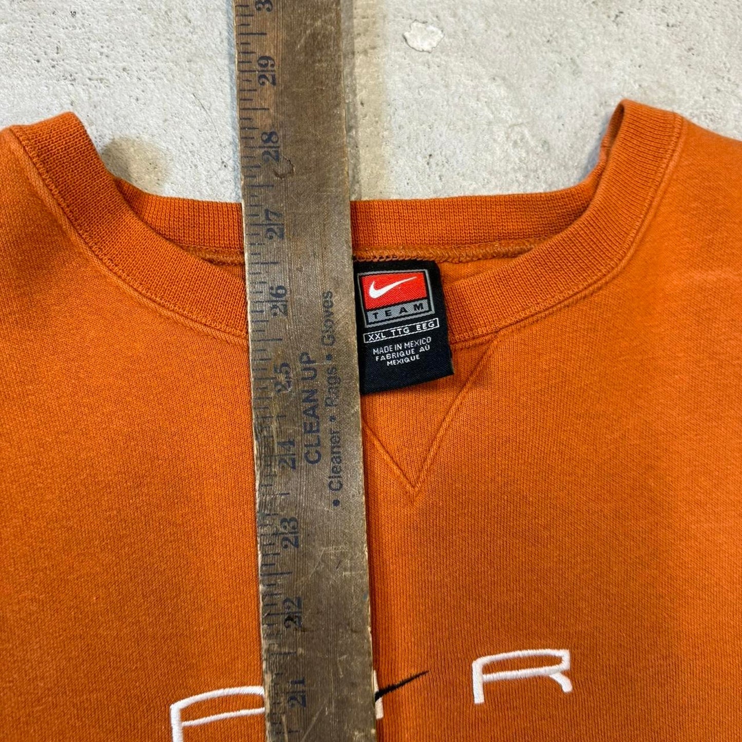 Nike embroidered orange crewneck sweatshirt