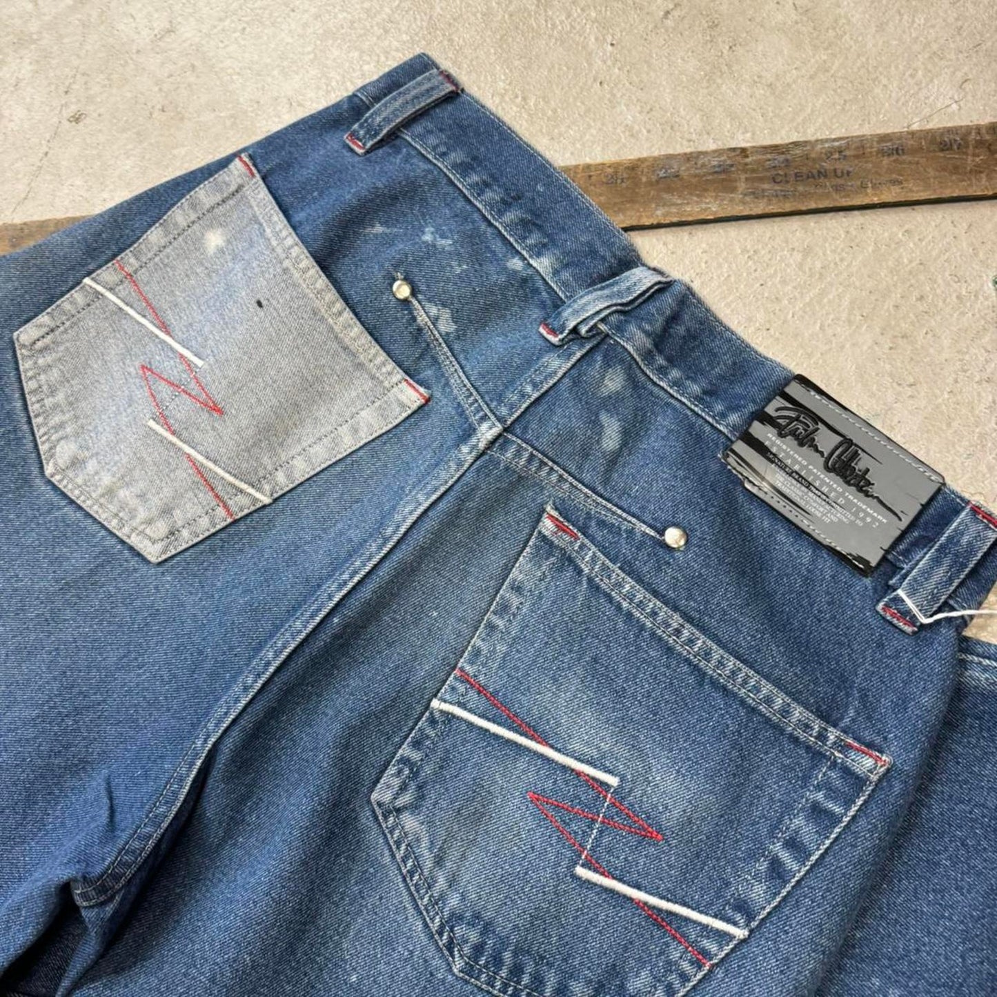 Navy and blue carpenter jeans