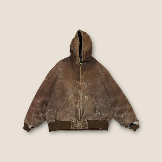 Brown distressed workwear jacket