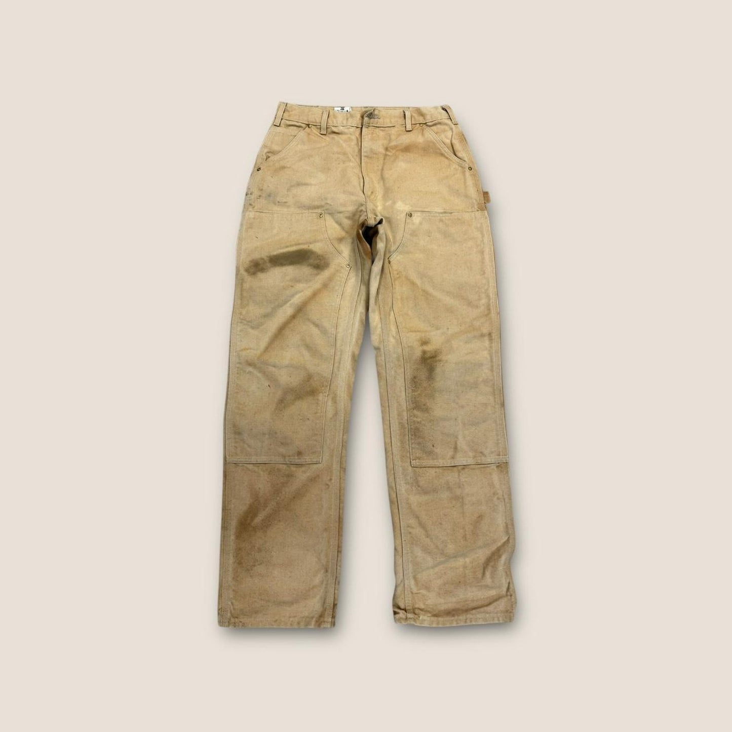 Tan and cream carpenter pants