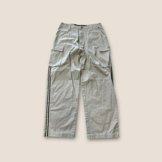 Grey cargo pants with black