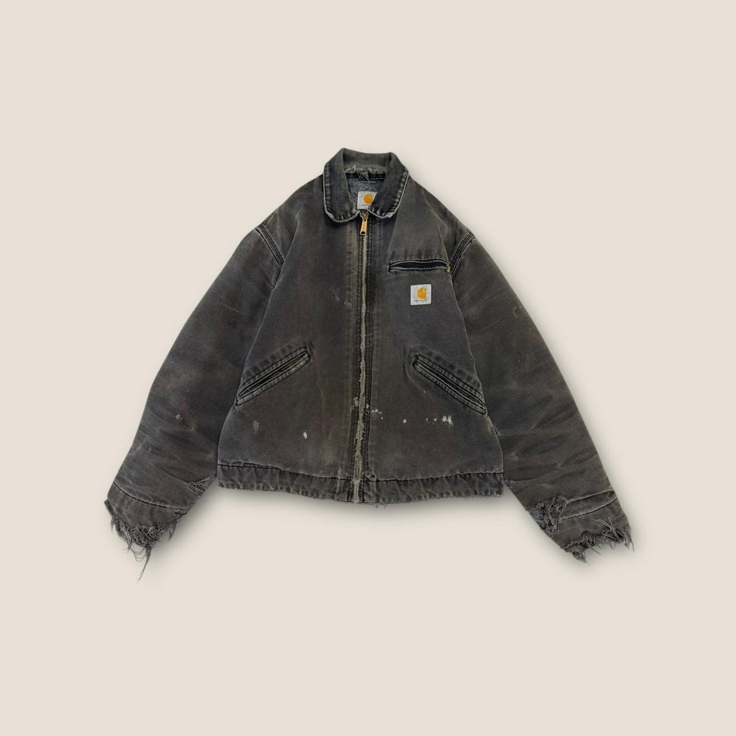 Carhartt black jacket with distressed