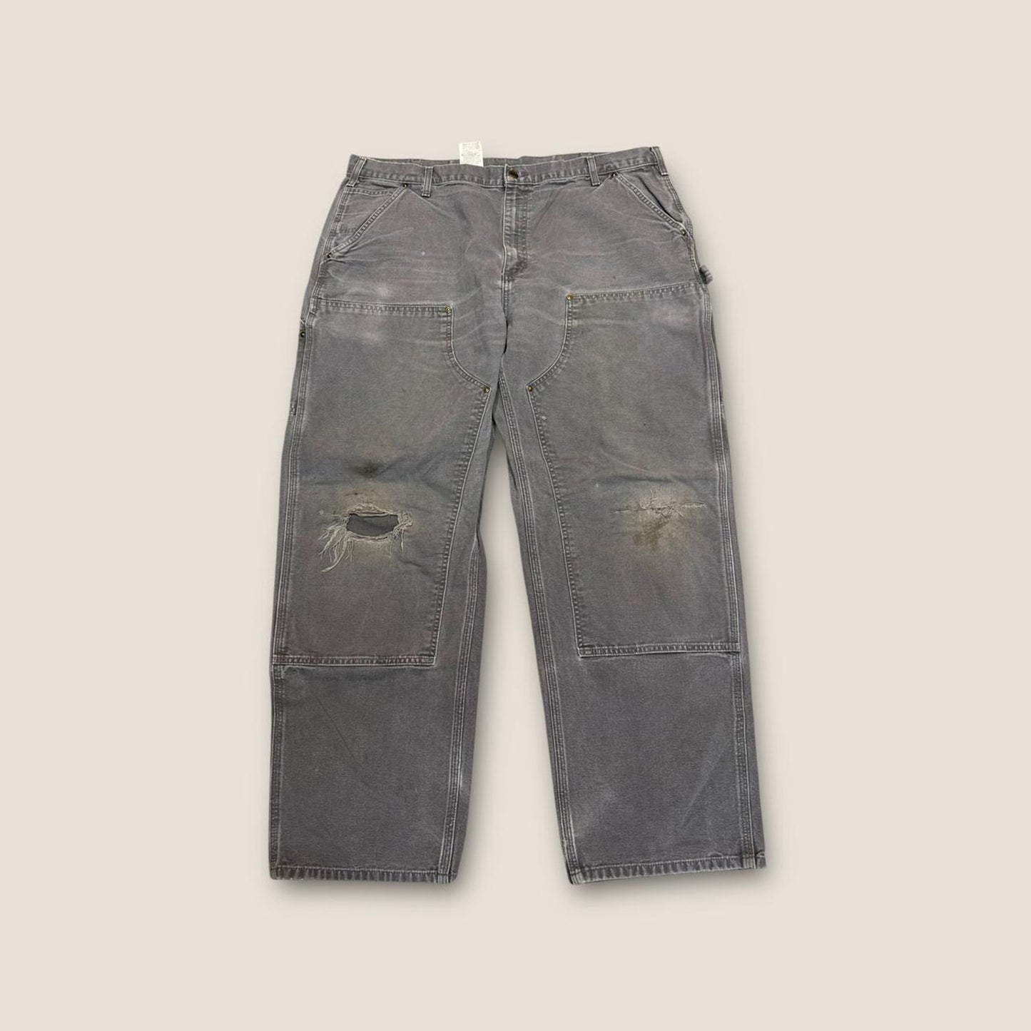 Faded grey double knee workwear