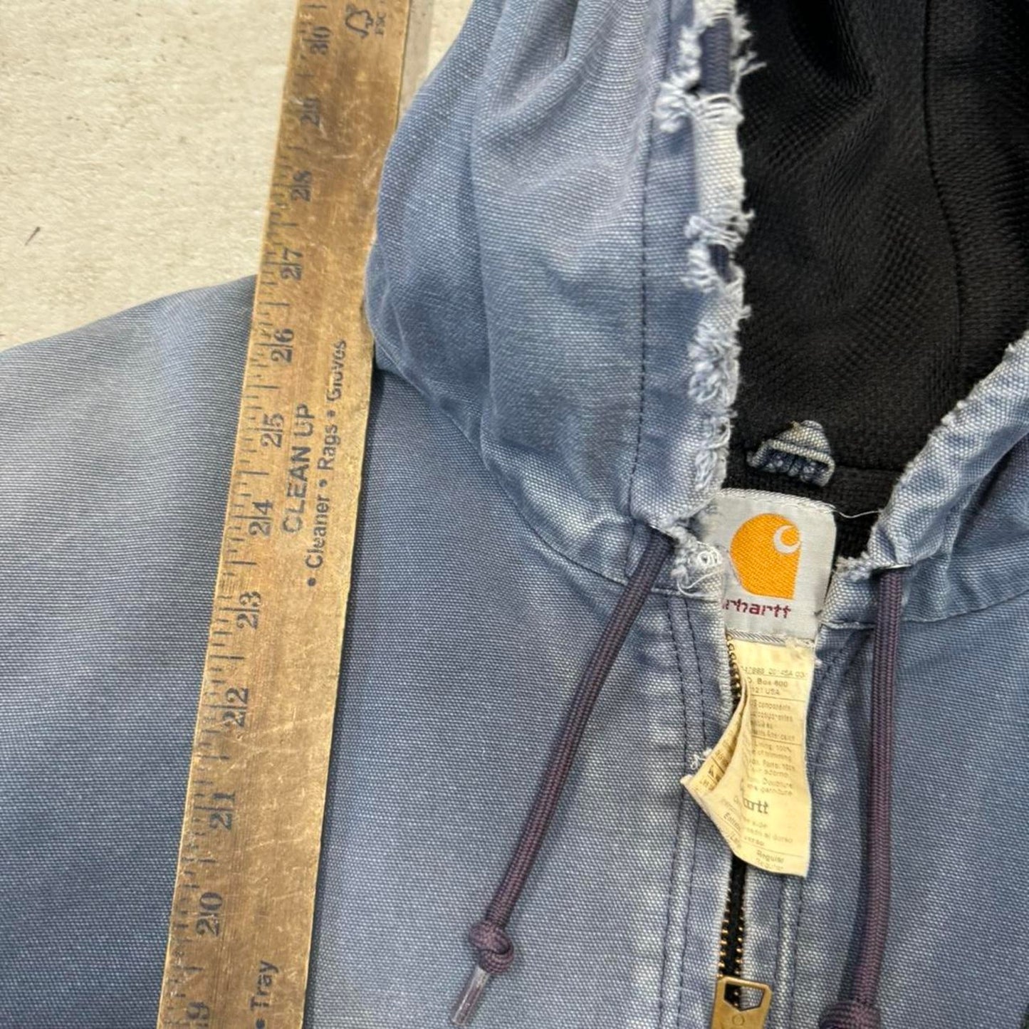 Carhartt blue and black denim