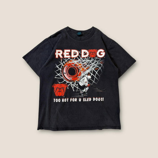 1990s red dog black t shirt