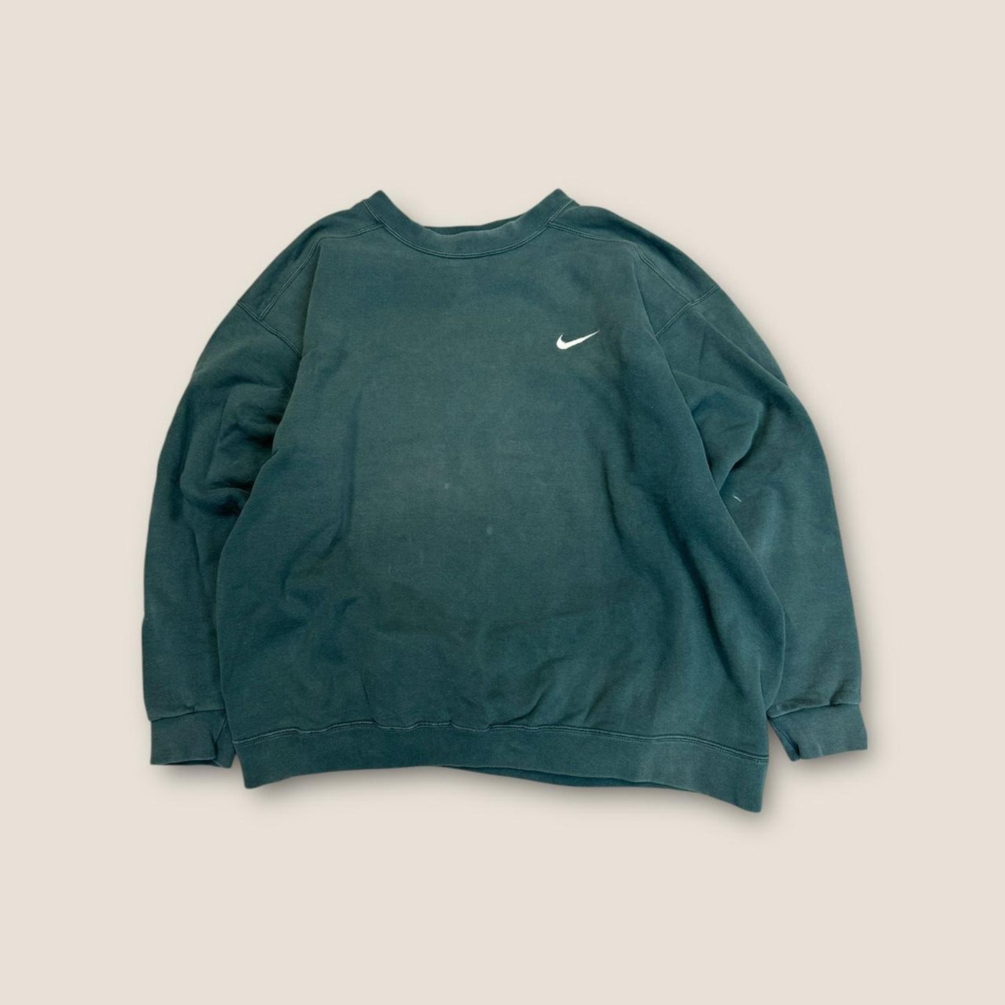 Nike green and white crewneck