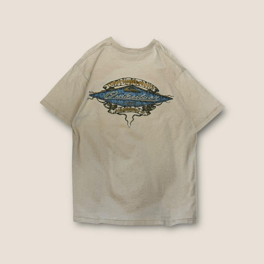 Cream and blue vintage t shirt