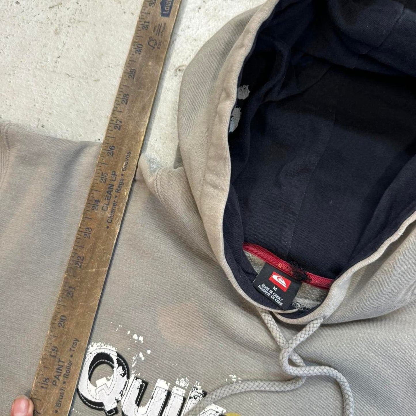 Quiksilver grey and silver hoodie