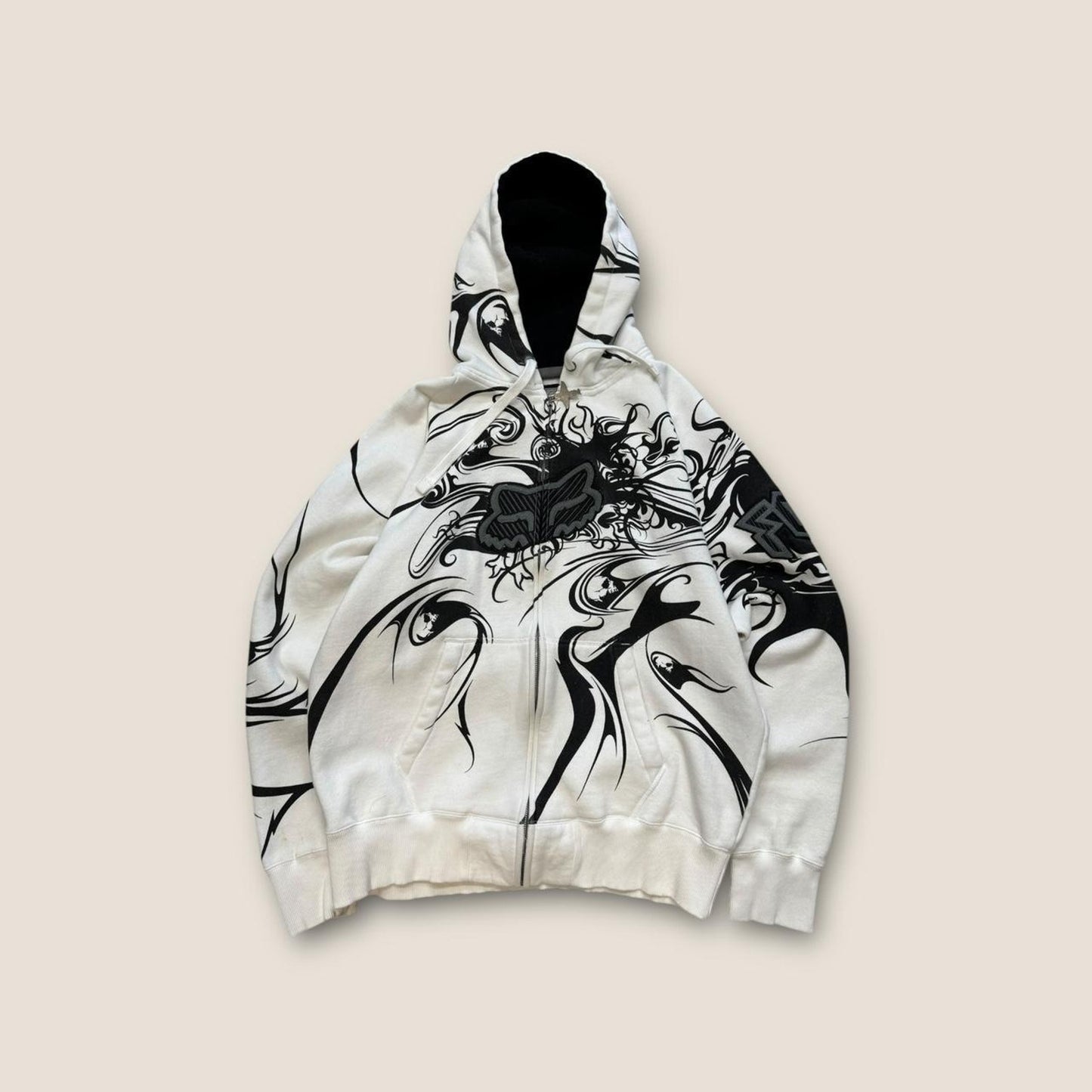 Y2k tribal print zip up