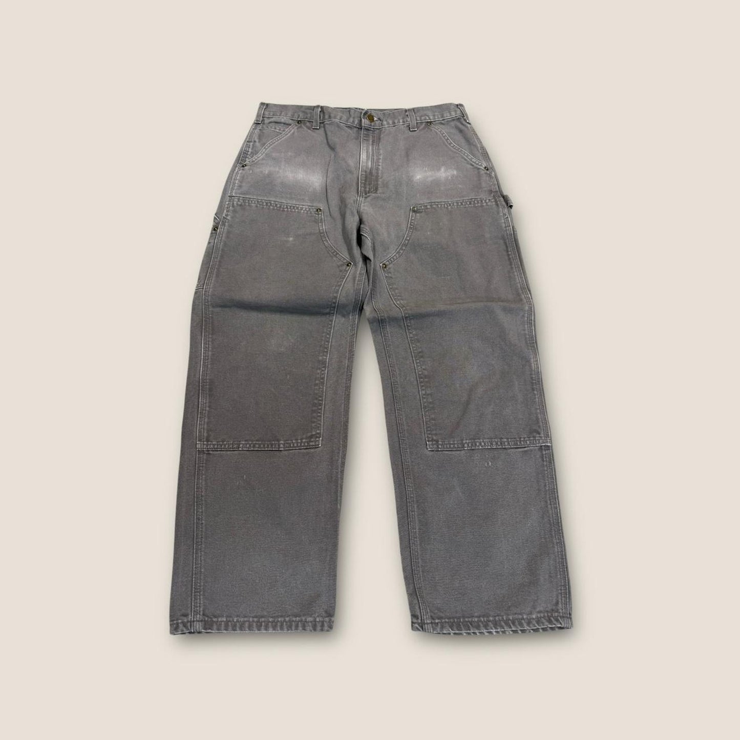 Grey double knee carpenter jeans