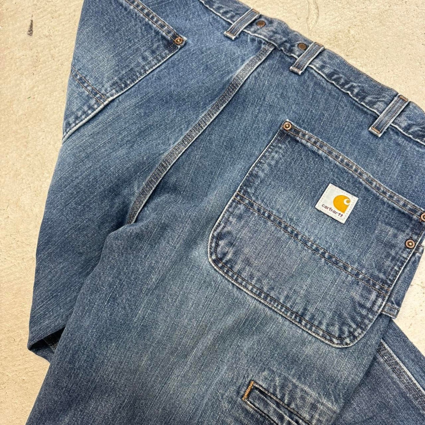 Blue double knee workwear jeans