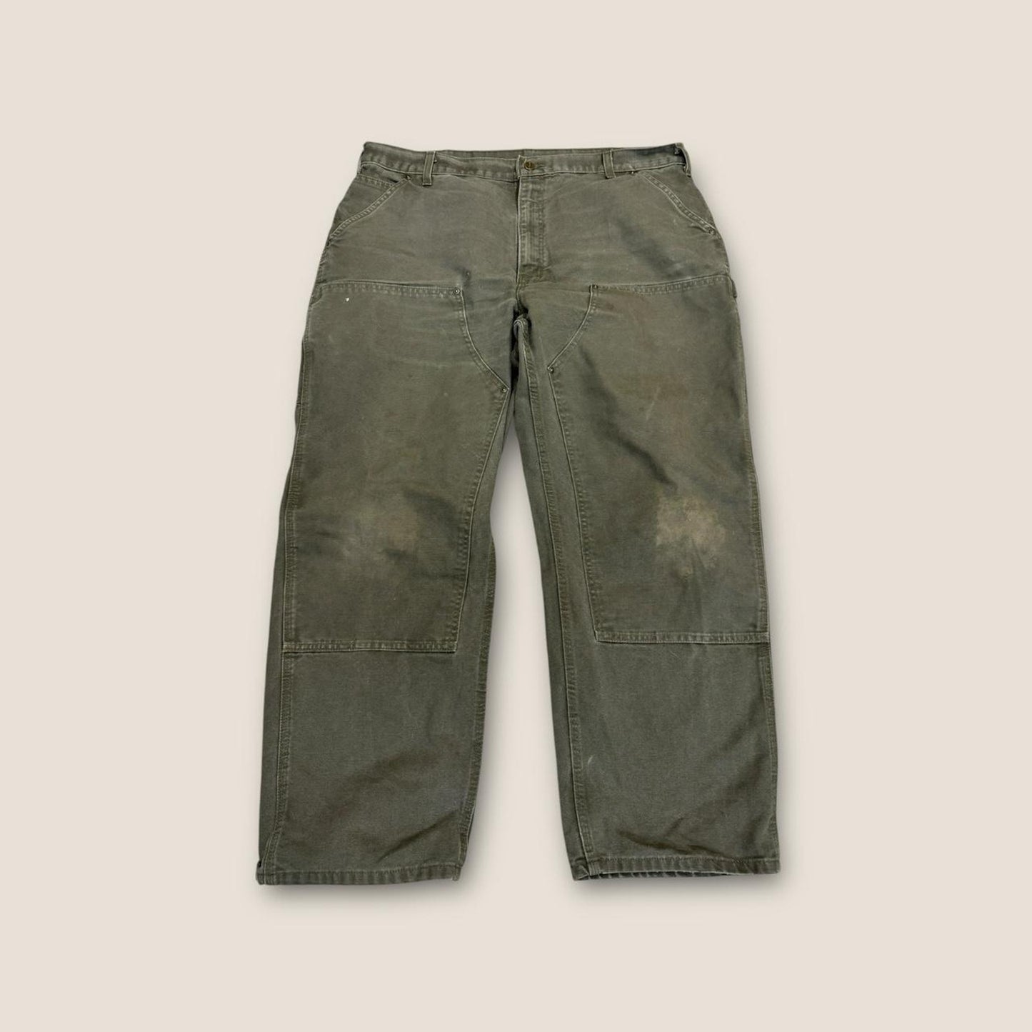 Green carpenter work pants