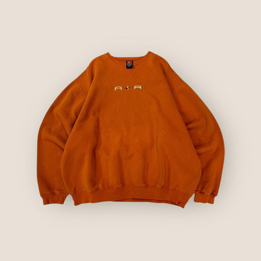 Nike embroidered orange crewneck sweatshirt