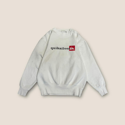 Quiksilver white and red crewneck