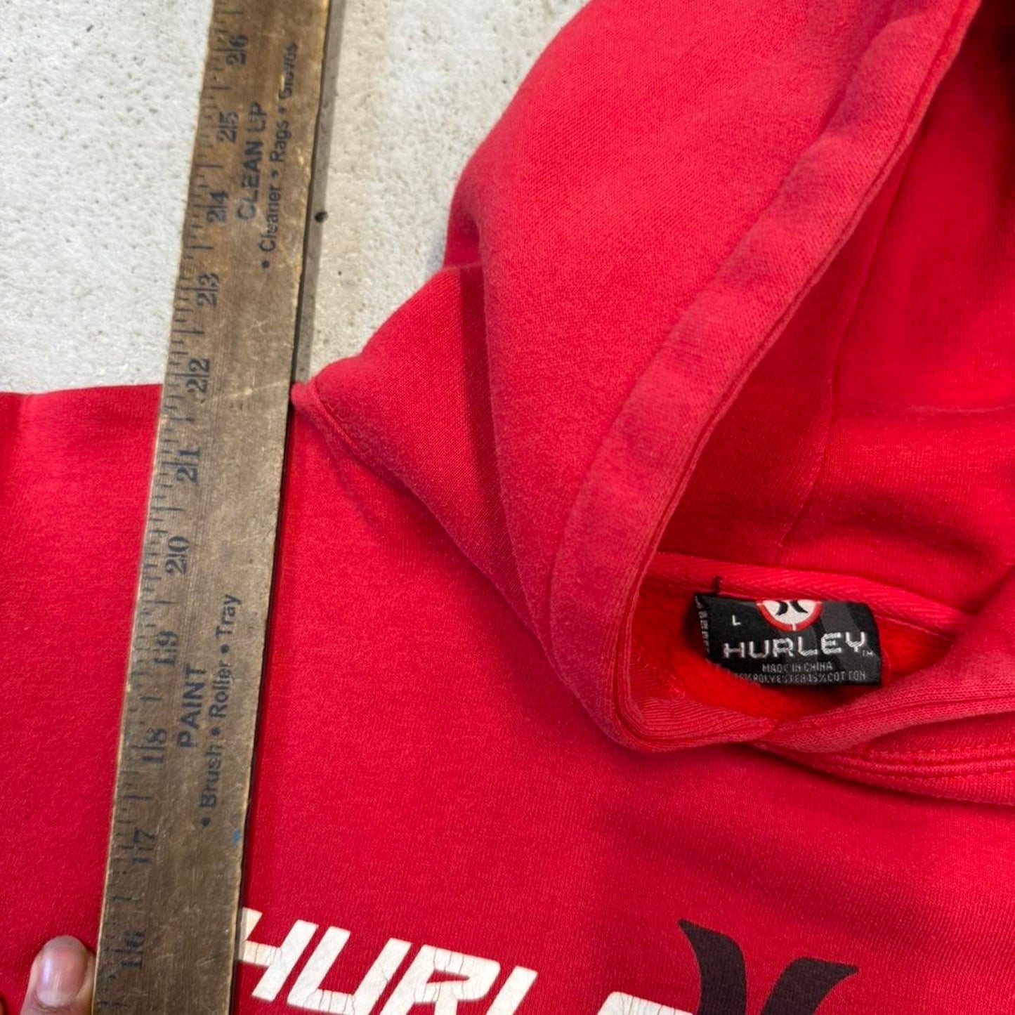 Hurley red hoodie with embroidered