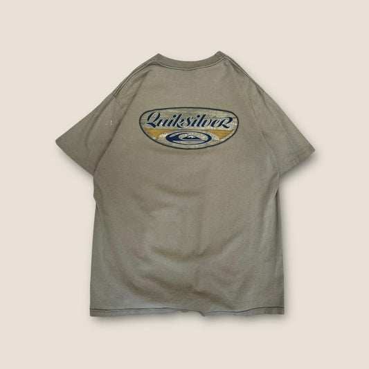 Quiksilver khaki and yellow t shirt