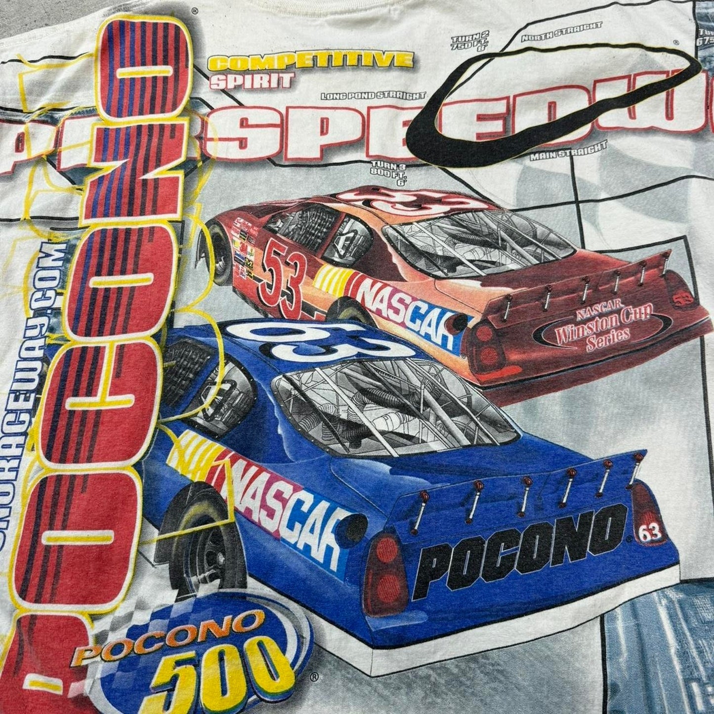 Nascar white and red t shirt