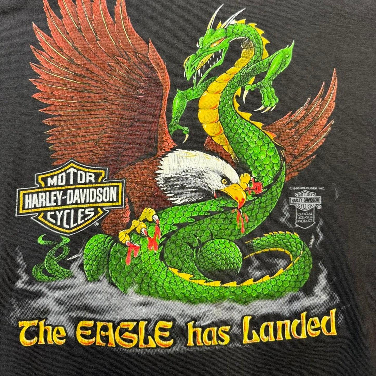 80s harley davidson dragon tee